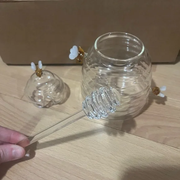 Neiman Marcus Glass Honey Jar with Bee Accents - Picture 5 of 5